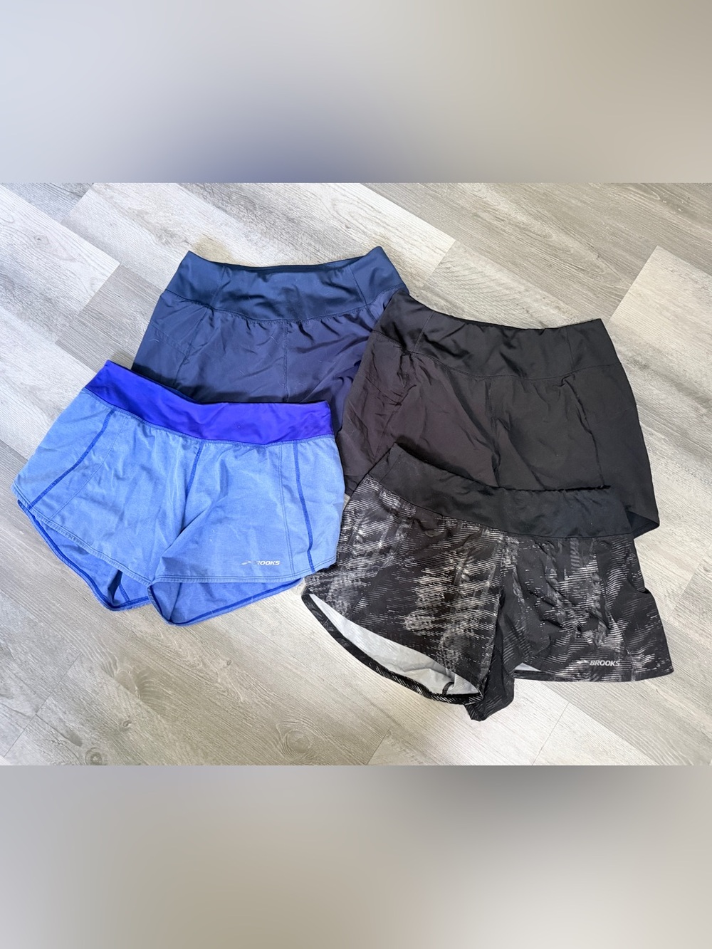 Brooks Women's Blue and Black Athletic Shorts Bundle